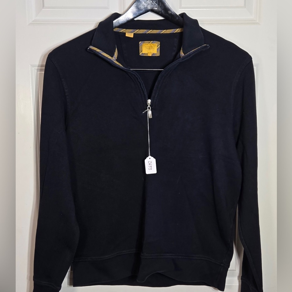 Robert Talbott Men's Dark Blue Zip-Up Sweater